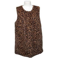Relish, Weste, Größe: XL, Braun/Schwarz, Polyester, Leopard, Plüsch, Damen #c2L