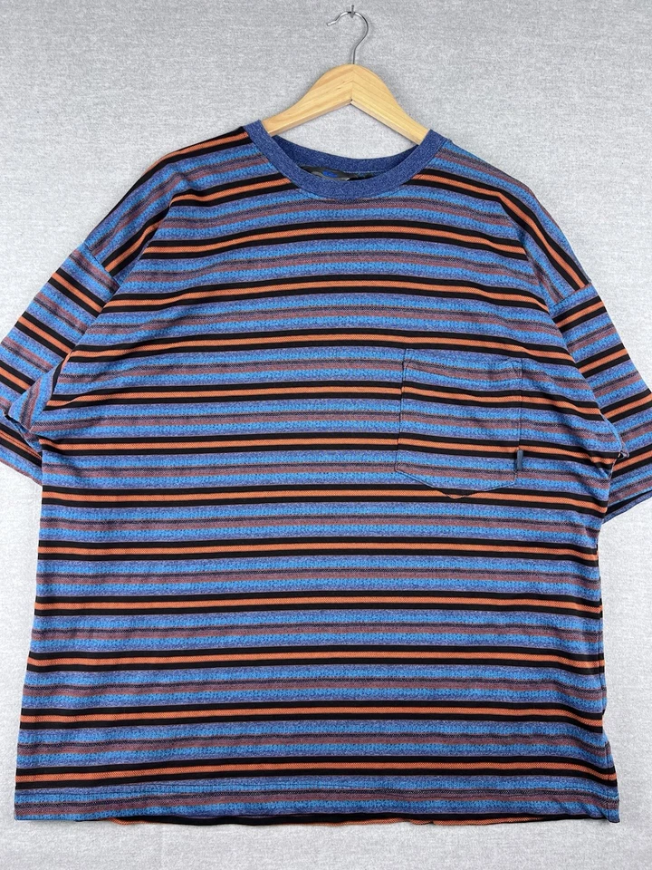 Vintage 90s Quicksilver T Shirt Striped Tee Size XL - Image 2 of 4