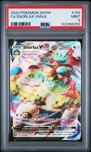 2020 Pokémon SWSH Base: F/A Snorlax Vmax #142 PSA 9