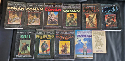 Robert E Howard CONAN Del Rey Trade Paperback Book Lot (10) Kull Kane READ