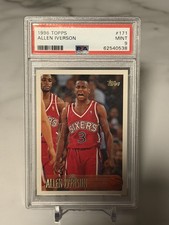 Topps 1996-97 Allen Iverson Rookie #171 PSA 9 Philadelphia 76ers Basketball Card. rookie card picture