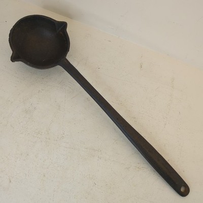 Vintage Jojn Law 4'' Smelting Ladle 404 Diamond Blacksmith Double Spout Cast Iron