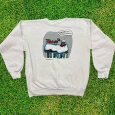 Vintage Jared D Lee Studio Funny Santa 911 Christmas Sweatshirt 1993 large
