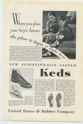 Keds Scientifically Lasted Keds by United States Rubber 1934 Vintage Ad