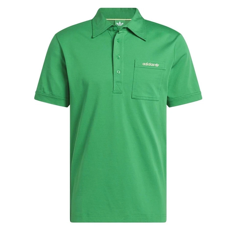 Camisa Polo de Golf Adidas Originales Archivo Bolsillo Verde Talla MEDIANA JF5002 Hombres Nueva con Etiquetas Foto 2 de 4