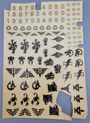 Warhammer Citadel Abziehbilder: 40k Space Marine Land Raider ( 80er ) RAR!