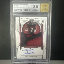 2023 National Treasures Black Rookie Patch Bijan Robinson 4/5 BGS 8.5 Auto 10