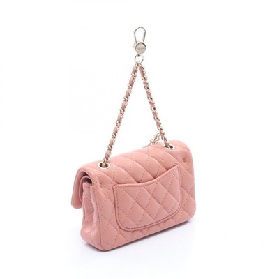 CHANEL Matelasse Classic bag charm AP4760 leather Pink Used Women