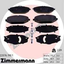 Front Axle Zimmermann 22076.190.1 Brake Pad Set, Disc Brake for Mercedes-B