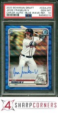 2020 BOWMAN DRAFT CHROME AUTO BLUE WAVE REFRACTOR JESSE FRANKLIN RC #/150 PSA 10