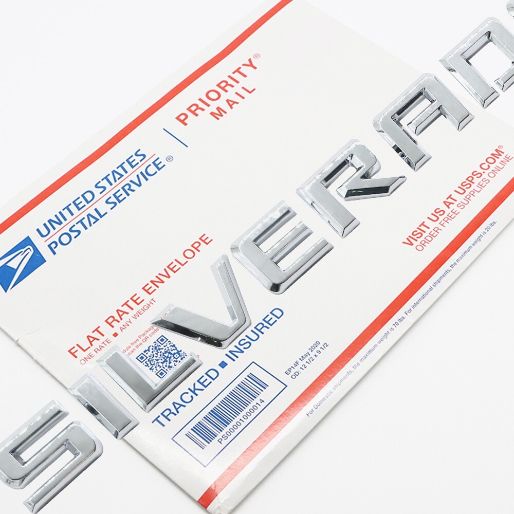 1 PC Gloss Chrome Letters For Silverado Door Tailgate Badge Nameplates Emblem