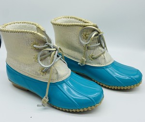 turquoise duck boots