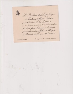 um 1931-1940. Albert Lebrun. Präsident. Republik. Einladung. Empfang. RR