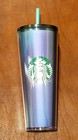 RARE HTF Starbucks Jelly Bean Blue Ombre Hologram Venti Tumbler Cold Cup - 24 OZ — photo 1