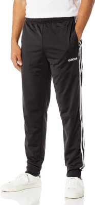 adidas Mens Essentials 3-stripes Fleece Jogger Pant Black White XX-Large sz 2XL