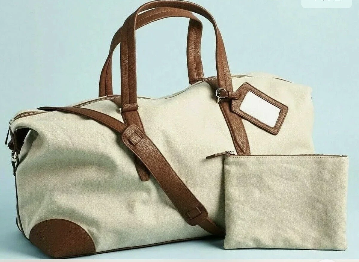 NWT Henny + Lev Canvas Weekender u0026 Pouch Rachel Zoe Curateur TheDuffle Tote  Bag | eBay
