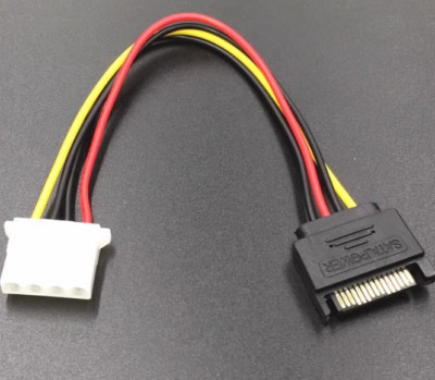 SATA 15Pin Male to Molex LP4 Fe Cable For Antec Nine Hundred Black Computer Case