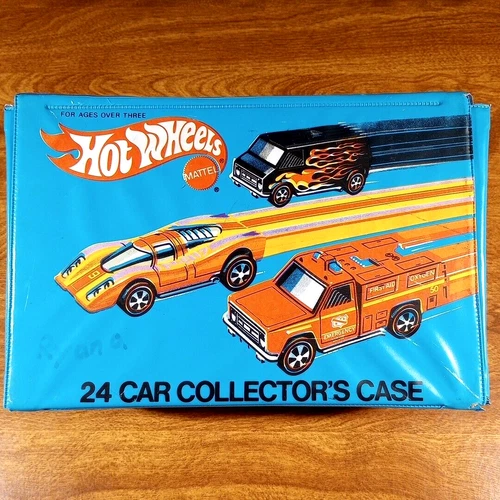 Hot Wheels Vintage Redline 24 Car Collector's Case Blue Storage USA 1976 BW 8227