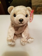 Ty ALMOND Tan Bear Beige/Blonde 7" Beanie Baby 1999 Boys Girls 3 MWMT