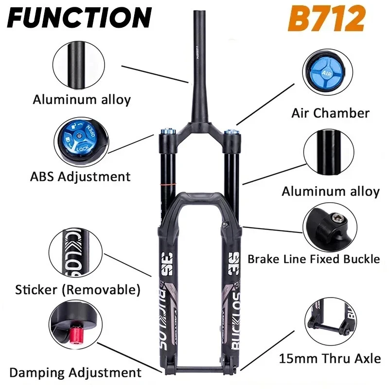 27.5/29Inch MTB Bicycle Air Fork 15*110mm Boost Fork Travel 160mm Thru Axle Fork - Image 4 of 4
