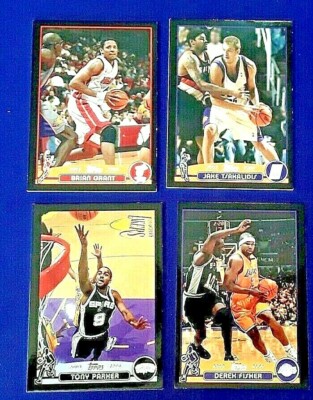 2003-04 TOPPS BLACK #/500 TONY PARKER DEREK FISHER BRIAN GRANT 4 DIF THICK NICE