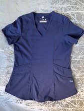 ADAR Pro Women's Short Sleeve V Neck Scrub Top - XS /XCH - Dark Blue