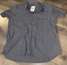 New Men's Oakley Button Up Shirt Black Gray  Blue Size XXL P2P 27  Shoulder 31
