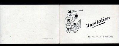VIERZON (18) DANCE EVENING, LES VIERZ'ARTS ''E.N.P.'' 1957 Invitation Card