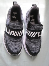 Boy's Shoes Under Armour Kids Surge 3 Black Slip-On Size 11k Little Kid New