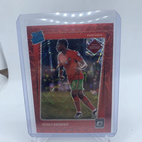 Nuno Mendes 2021-22 Optic Rated Rookie Red Velocity Prizm Road to Qatar PORTUGAL