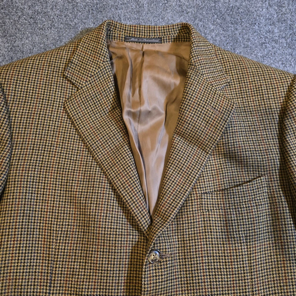 Blazer Ermenegildo Zegna Para Hombres 44 Marrón Pata de Gallo Cachemira Lana Abrigo Deportivo Foto 2 de 4