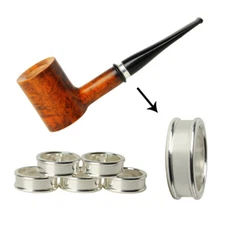 10pcs Tobacco Pipe Decoration Copper Ring Silver Metal Hoop DIY Tool 12*15*5mm
