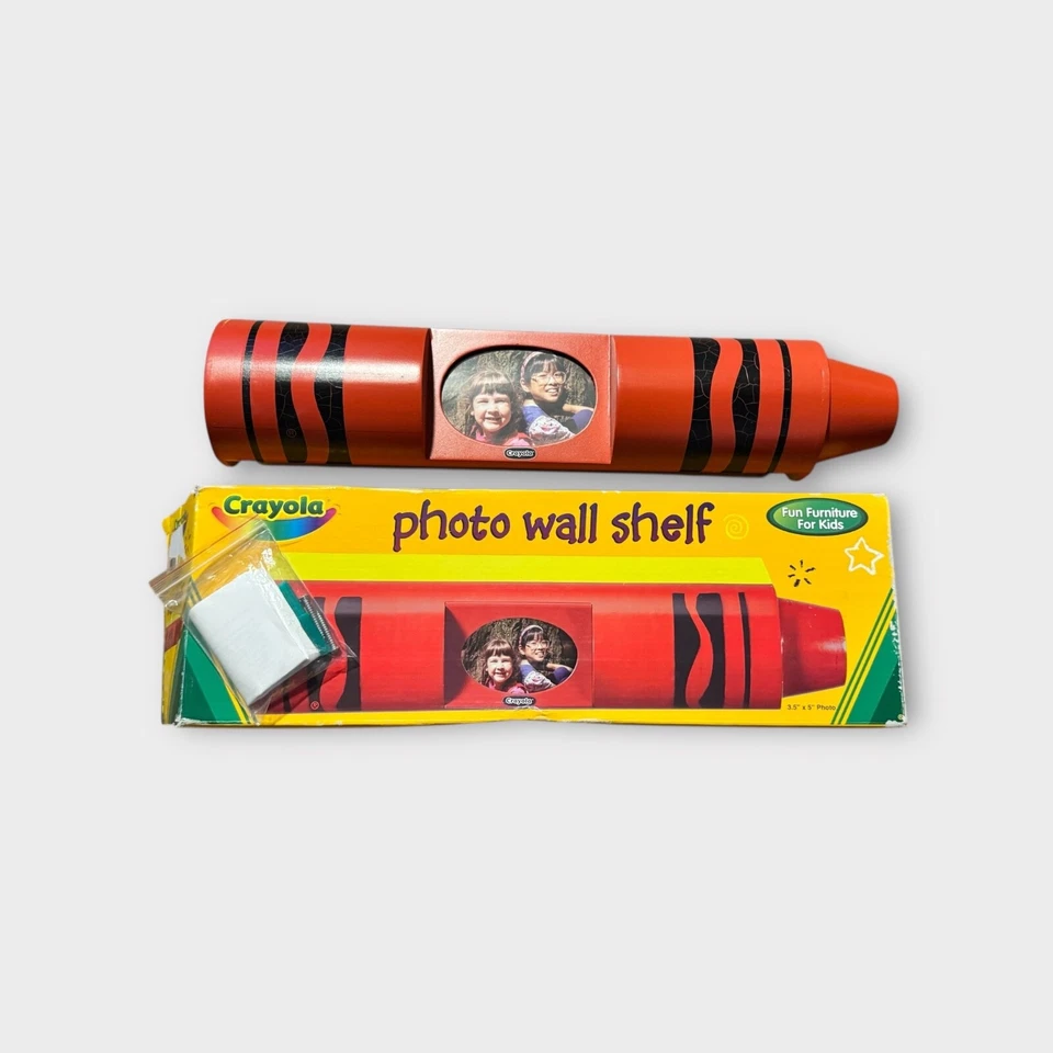 Estante de pared vintage Crayola Crayón rojo para fotos de 3,5"x5" con caja Foto 3 de 3