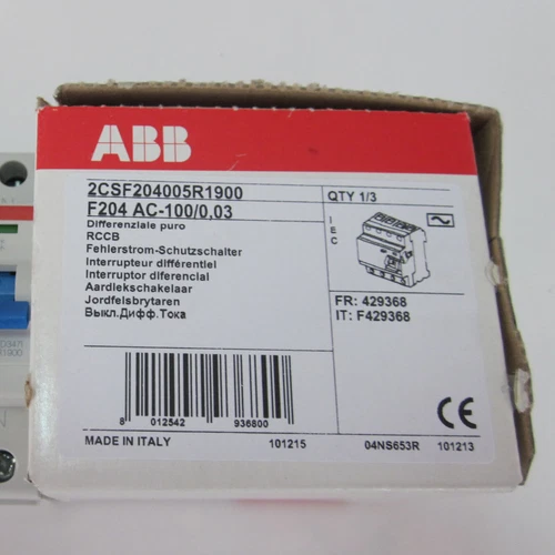 1 Stück Neu ABB F204 AC-100/0.03 Betriebsschutzschalter Expressversand - Bild 2 von 3
