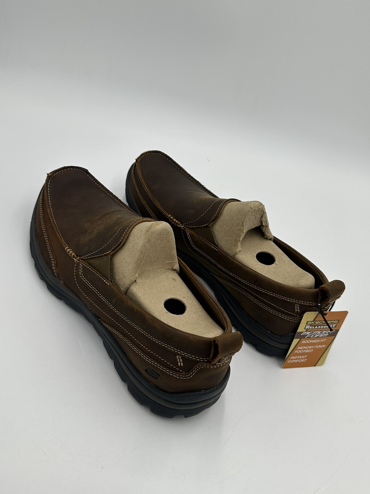 Skechers Men's Superior Gains Loafer New Size - 12 DARK BROWN 👀 Pictures!