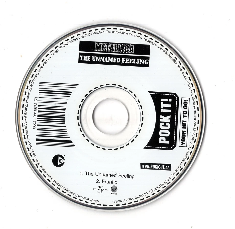 Metallica CD-SINGLE 3-Inch THE UNNAMED FEELING 2004 Heavy Metal Pock It! FRANTIC - Bild 2 von 2