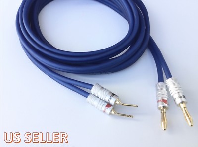Nakamichi banana plugs 15ft SPEAKER CABLE 14 Gauge OFC Wire by KnuKonceptz