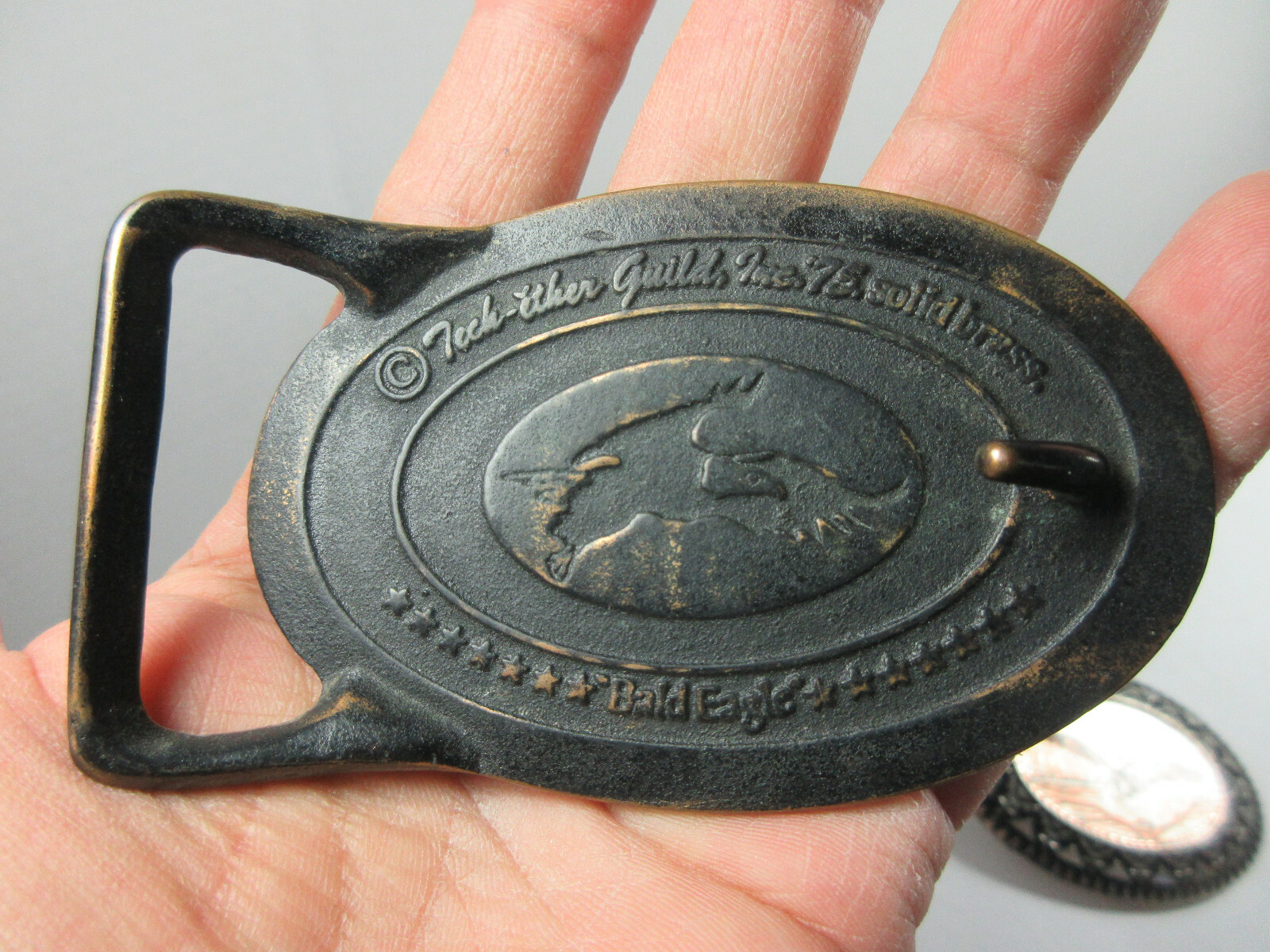 vintage 1975 Tech Ether Guild brass Patriotic Ame… - image 3