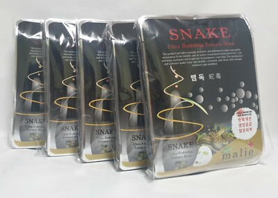 50pcs Malie SNAKE Face Mask Packs Sheet 25g Wrinkle Care Moisture EXPRESS SHIP