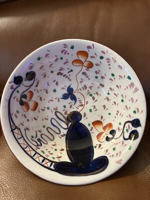 Allertons Gaudy Welsh Flow Blue Serving Bowl 8 1/2'' across