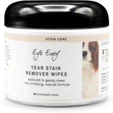 Tear Stain Wipes for Dogs. Textured to Gently Clean. Presoaked in 100 Natural F