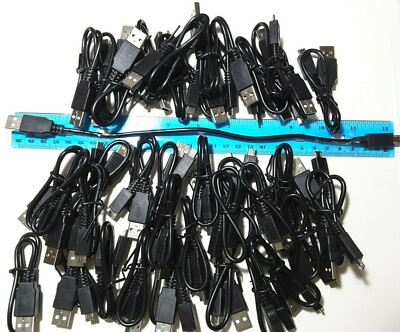 Lot of 50 Short 12'' USB to Micro Cable Fast Data Sync Charger Cable Cord