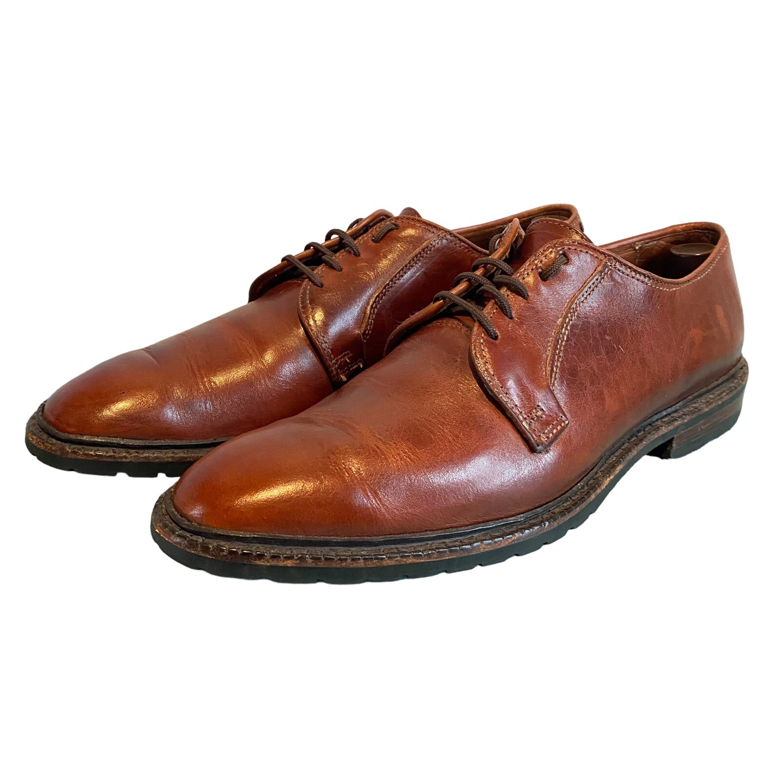 SAOLA Scarpe Oxford Allen Edmonds Black Hills 10 AA suola in gomma marrone stretto