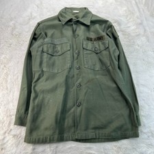 Vintage US Army Fatigue Shirt Mens Size 15 1/2 x 31 Green 8405-782-3017