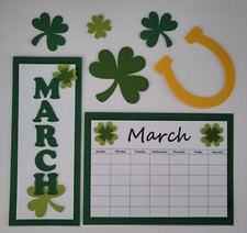 March Calendar Set. Scrapbook, Card making Paper Piecing