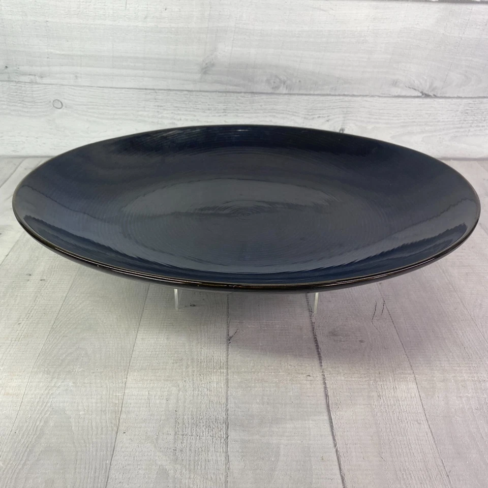 Thomas O'Brien DE COLECCIÓN MODERNO AZUL Todo Cobalto Anillos Concéntricos 16" Plato Ovalado Foto 2 de 4