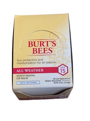 Burt's Bees 100% Natural All-Weather SPF15 Moisturizing Lip Balm 12pk Box