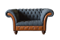Sessel 1 Sitzer Sofa Polster Design Luxus Stoffsofas Chesterfield Textil