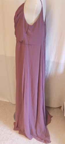 David's DB Studio Celebrate Gown 22 Mauve Draped Bodice Front Slit NEW - Picture 5 of 7