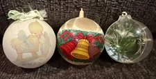 3 Vintage Christmas Ornaments 2.5". SEE DESCRIPTION for DETAILS